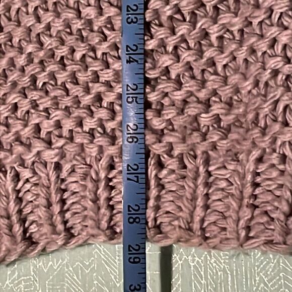 Macaron gray bubble-sleeve knit soft sweater Small BOHO grey hand knit Pom Pom - Picture 9 of 16